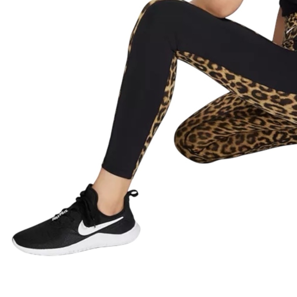 Nike One Dri-Fit Leopard Animal Print Yoga Leggings Gym Maximalism Women's Small